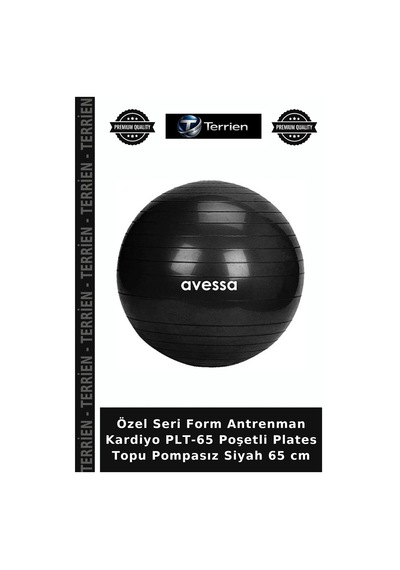 Özel Seri Form Antrenman Kardiyo Plt-65 Poşetli Plates Topu Pompasız Siyah 65 Cm
