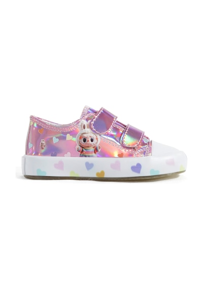 Artı Artı Ayakkabı Mia Kids-2401 Hologram 3d Kız Çocuk Cırtlı Işıklı Pembe Sneakers Pembe