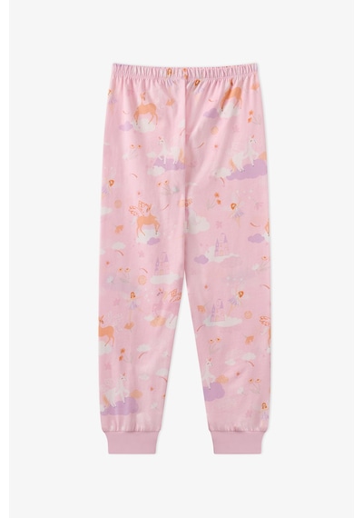 Penti Kız Çocuk Pembe Fly Repeat Pamuklu Uzun Kollu Pijama Takımı Lila