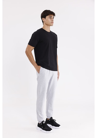 Esnek Bel Lastikli Yan Cepli Arka Cepli Daralan Paça Minimal Logo Detaylı Konforlu Spor Eşofman Altı Grey