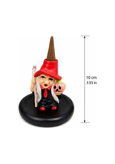 Cadı Figürlü Konik Tütsülük Dekoratif Tütsü Yakma Standı Halloween Ve Witchy Dekor