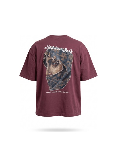 Respire Erkek Hidden Self Baskılı Oversize T-shirt Bordo
