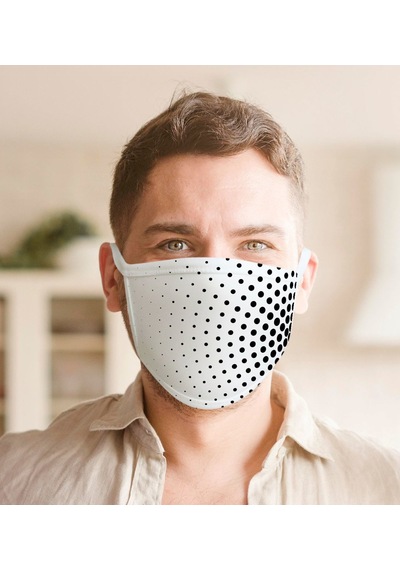 Desenli No 1 Yıkanabilir Maske Beyaz