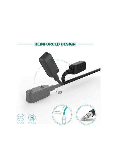 Saat Usb Şarj Aleti Galaxy Fit 2 Sm R220 Ile Uyumlu Akıllı Saat Usb Şarj Kablosu Siyah