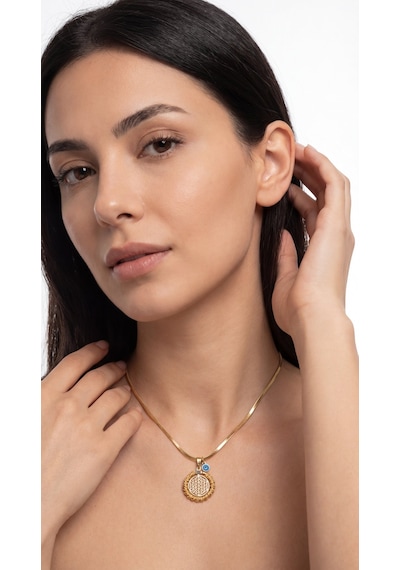 Solis Medallion Kolye Krem