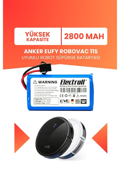 Anker Eufy Robovac 11s Batarya Yüksek Kapasite 14.4v 2800mah