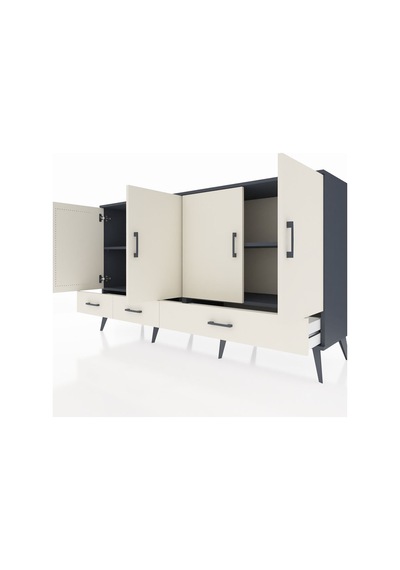 Hyperion Konsol 6 Raflı 3 Çekmeceli 4 Kapaklı 176x44x99 Antrasit- Antrasit-aytaşı Hyperion Konsol 6 Raflı 3 Çekmeceli 4 Kapaklı 176x44x99 Antrasit- Antrasit-aytaşı