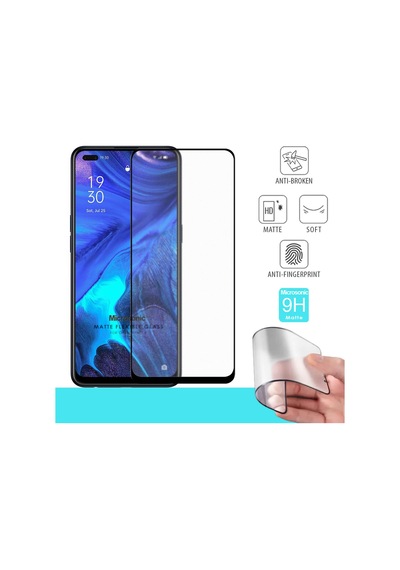 Microsonic Oppo Reno 4 Seramik Matte Flexible Ekran Koruyucu Siyah