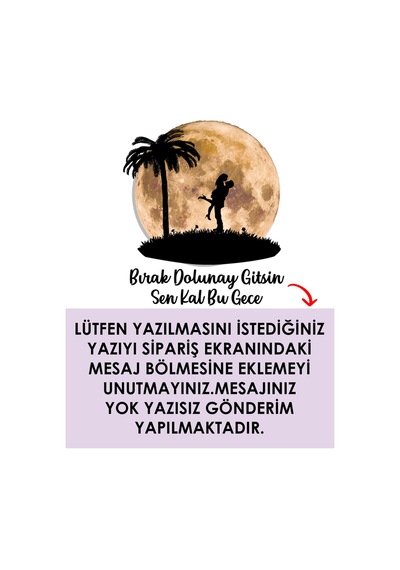 Kişiselleştirilebilir Led Işıklı Epoksi Katmanlı Tablo Tegan Sevgili Dolunay Sarı - 738248971 Sarı