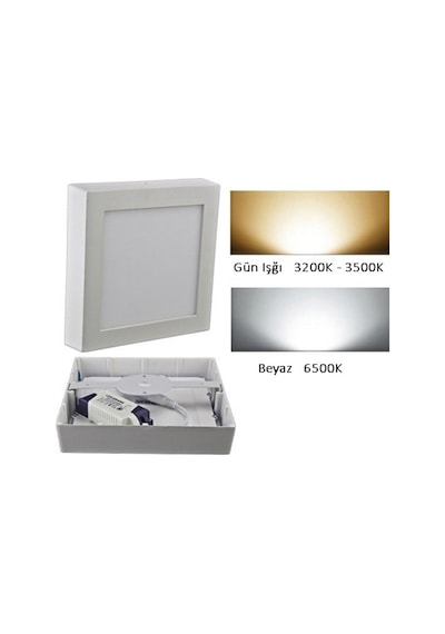 Cata Ct-5274 30w Panel Led Armatür Beyaz Kare Sıva Üstü Metal Kasa Sıcak Beyaz 3200k Beyaz