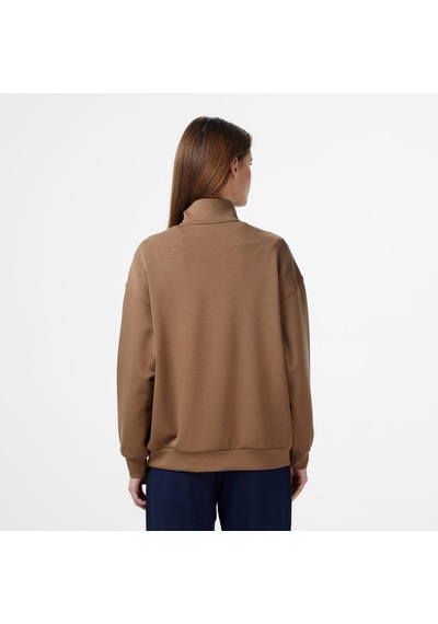 Nautica Kadın Kahverengi Regular Fit Sweatshirt Düz 57k605t Kahverengi