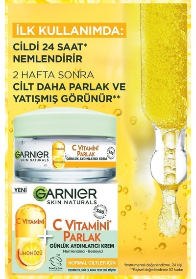 Garnier Micellar C Vitamini Kusursuz Makyaj Temizleme Suyu 400 ML + C Vitamini Parlak Günlük Aydınlatıcı Krem 50 ML