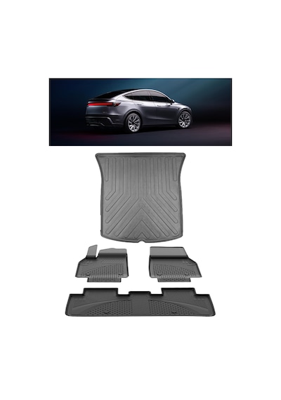 Sahler Premıum Tesla Model Y Juniper 2025 Ve Sonrası 4.5d Paspas 3d Rizline Bagaj Havuzu Set
