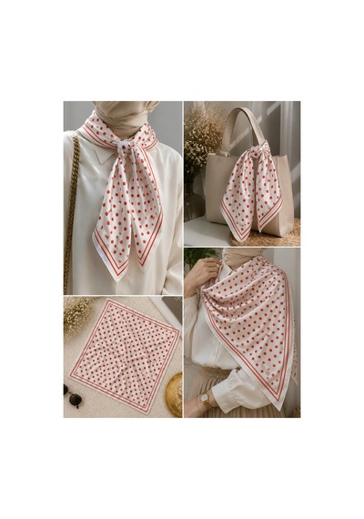 Genel Markalar Puantiyeli Fular 50x50 Turuncu - 921867084 Turuncu