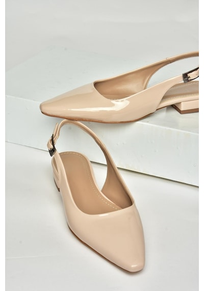 Fox Shoes U404602208 Bej Rugan Alçak Topuklu Kadın Ayakkabı Bej