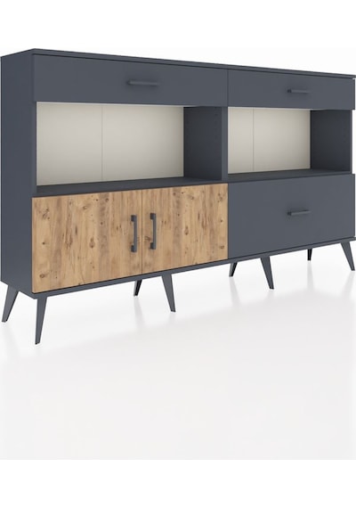 Arges Konsol 2 Raflı 3 Çekmeceli 2 Kapaklı 176x30x99 Antrasit-çam Antrasit-çam/antrasit Arges Konsol 2 Raflı 3 Çekmeceli 2 Kapaklı 176x30x99 Antrasit-çam Antrasit-çam/antrasit