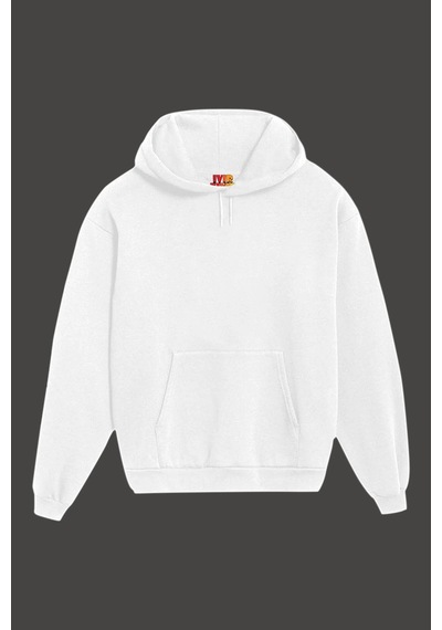 Unisex Beyaz Tom And Jerry Sırt Baskılı Sweatshirt Beyaz