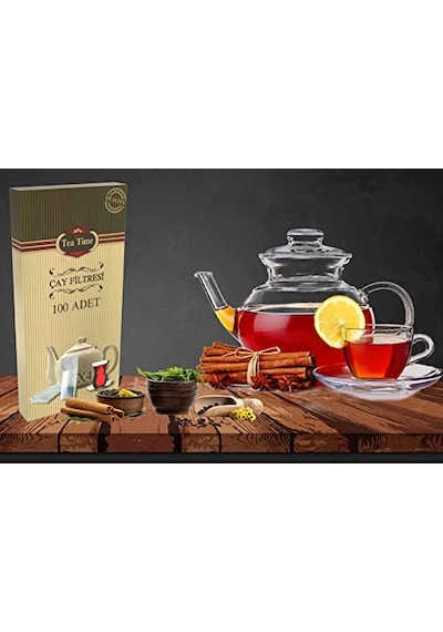 Tea Time Çay Kahve Filtresi Kağıt Filtre L Büyük Boy 100'lü Çay Filtresi Poşeti Çok Renkli
