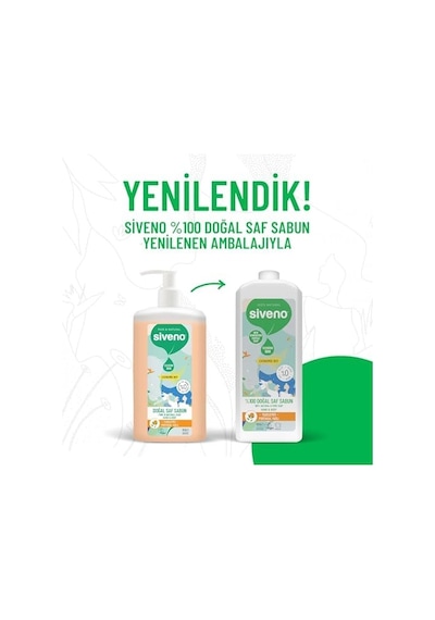 Siveno %100 Doğal Sıvı Kastil Sabun Portakal Yağlı Yoğun Nemlendirici Arındırıcı Bitkisel Vegan 1000 Ml