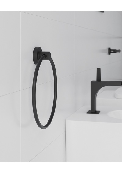 Tecno Black Havluluk, Yuvarlak, 21 Cm - Mat Siyah Mat Siyah