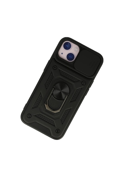 Durukar Apple iPhone Uyumlu 13 Kılıf Pars Lens Yüzüklü Silikon - Siyah
