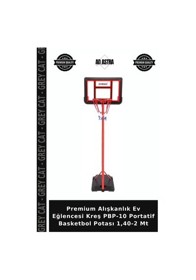 Premium Alışkanlık Ev Eğlencesi Kreş Pbp-10 Portatif Basketbol Potası 1,40-2 Mt
