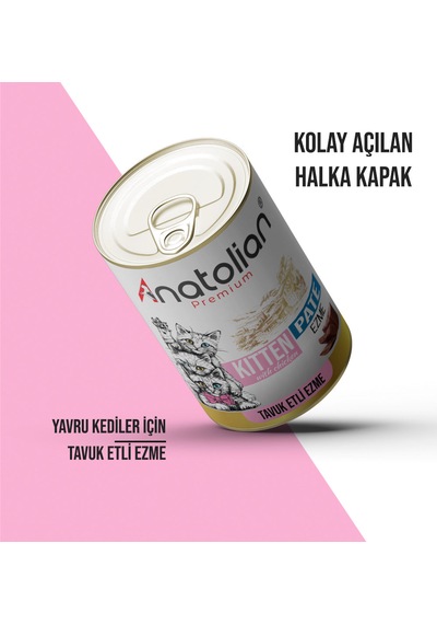 Anatolian Premium Tavuklu Ezme Yavru Kedi Konservesi 24 X 400 G