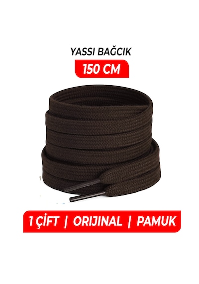 Wonkey Yassı Sneakers Spor Ayakkabı Bağcığı , Düz Bağcık , Yüksek Kaliteli Bağ, Spor Ayakkabılar İçin Premium Pamuk Bağı, Kaliteli Bağcık 1 Çift Acı Kahverengi