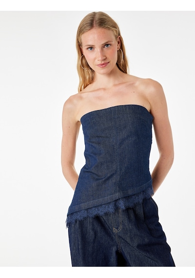 Koton Dantel Detaylı Asimetrik Kesim Straplez Denim Büstiyer Top Koyu İndigo 6sal30029md Dark Indigo Koton Dantel Detaylı Asimetrik Kesim Straplez Denim Büstiyer Top Koyu İndigo 6sal30029md Dark Indigo