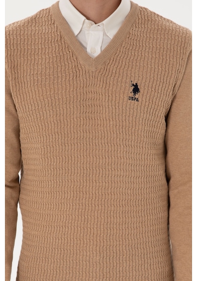 U.S. Polo Assn. Erkek Camel Melanj Basic Kazak 50288879-VR122