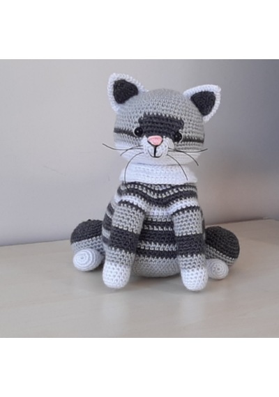 Amigurumi Örgü Oyuncak Kedi Gri