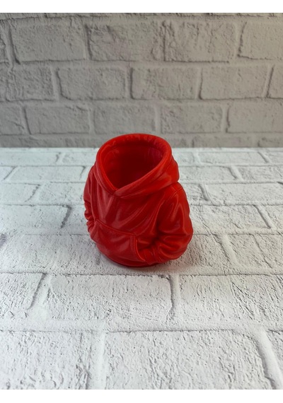 Kırmızı Hoodie Kalemlik 10x10 Cm Masa Üstü Düzenleyici