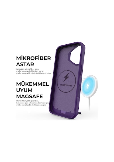 Bix Apple Uyumlu iPhone 16 Plus Vortex Magsafe Kılıf Stand Özellikli 3x Korumalı Mikro Fiber İç Yüzey Koyu Mor Mor Bix Apple Uyumlu iPhone 16 Plus Vortex Magsafe Kılıf Stand Özellikli 3x Korumalı Mikro Fiber İç Yüzey Koyu Mor Mor