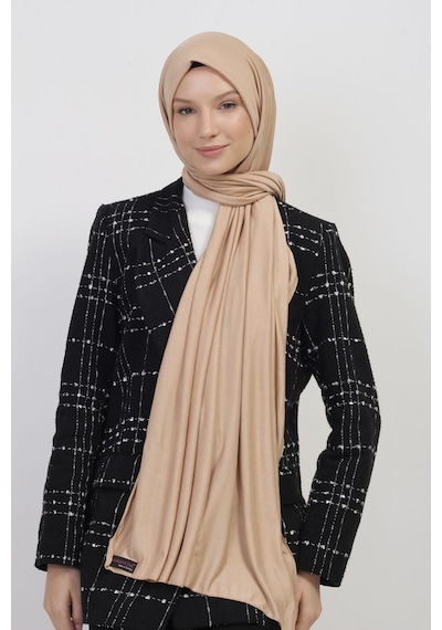 Manolyaşal İslamic Hijab Tesettür Penye Şal - 70 X 180 / Koyu Krem Koyu Krem
