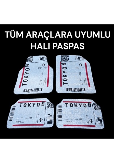 Lüx Oto Halı Paspas Desenli Yıkanabilir Unıversal Her Araca Uyumlu Tokyo