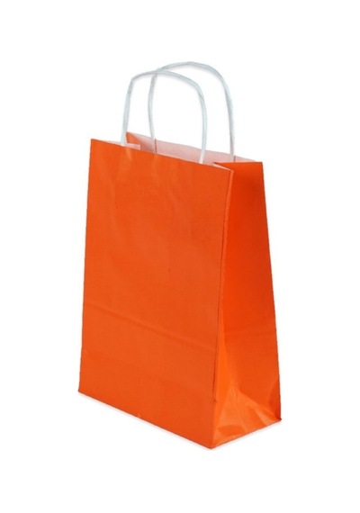 Kraft Turuncu Çanta 25X12X31 ( 25 Adet ) ( Kağıt Poşet Çanta )