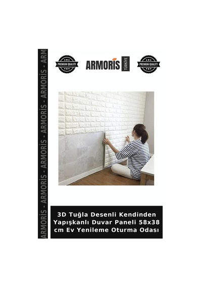 3d Tuğla Desenli Kendinden Yapışkanlı Duvar Paneli 58x38 Cm Ev Yenileme Oturma Odası