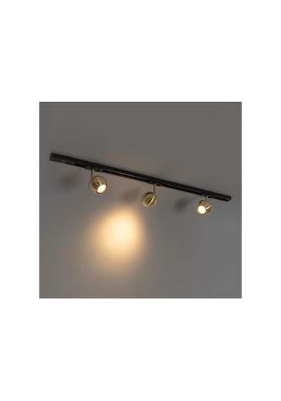 Mylights 1mt Ray Alimünyum Gövde Üçlü 3lü Mat Altın Eskitme Kaplama Tasarruflu Led Ampul Ray Spot Siyah
