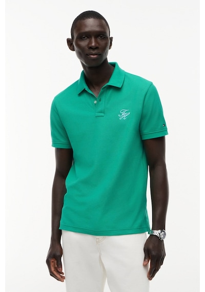Tommy Hilfiger Th Erkek Script Regular Yeşil Polo Yaka T-shirt-16261