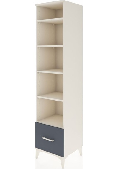 Hyperion Dolap 5 Raflı Tek Çekmeceli 44x44x195 Aytaşı-antrasit Aytaşı
