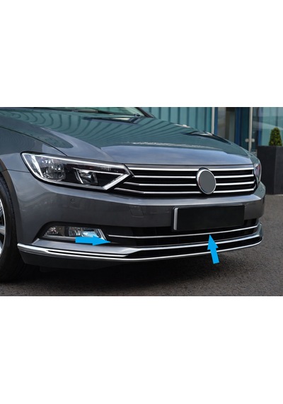 Volkswagen Uyumlu Passat B8 2019- Sis Farı Orta Çitası Paslanmaz Çelik