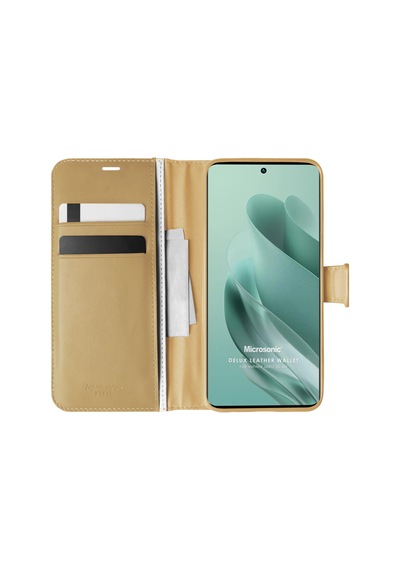 Microsonic Infinix Zero 30 4g Kılıf Delux Leather Wallet Gold -