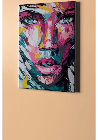 Webstyle Sayılarla Boyama Seti Kasnaklı Renkli Yüz 40 X 50 Cm