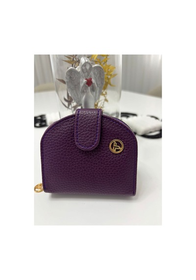 Store Çok Bölmeli Kadın Şık El Çantası Cüzdan Mor