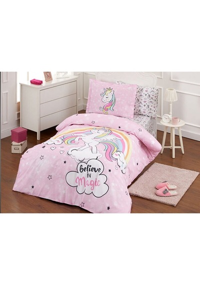 Özdilek Unicorn Pembe Tek Kişilik Kız Nevresim Takımı