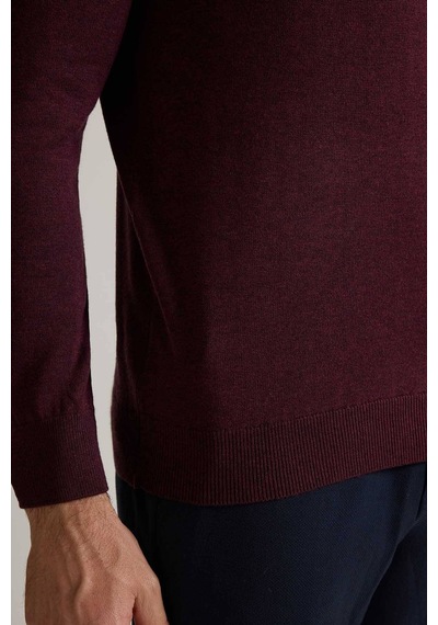 Ysf Erkek Bordo Bisiklet Yaka Triko
