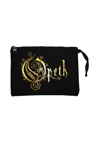 Opeth Logo Classic Siyah Clutch Astarlı Cüzdan / El Çantası Siyah