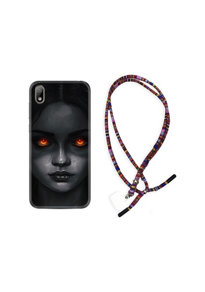 Huawei Y5 2019 Kılıf Rasta Boyun Askılı Dark Woman 1887