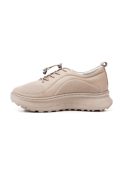 Gönderi(R) Gönderi R Lastik Bağcıklı Comfort Dolgu Taban Hakiki Deri Sneaker Nude