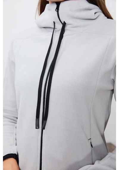 Tommy Life Taş Kalın Yumuşak Dokulu Kapüşonlu Standart Fit Nakışlı Polar Kadın Sweatshirt -97287 Taş